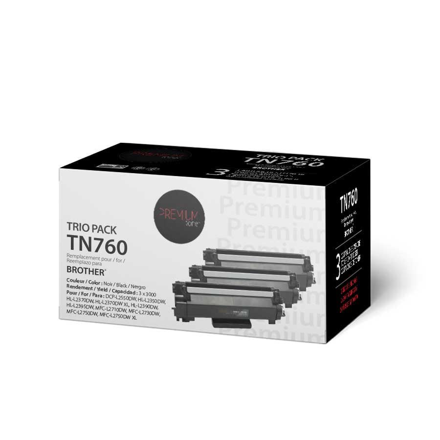 Brother TN760 Toner Compatible Premium Tone Trio Pack 3K